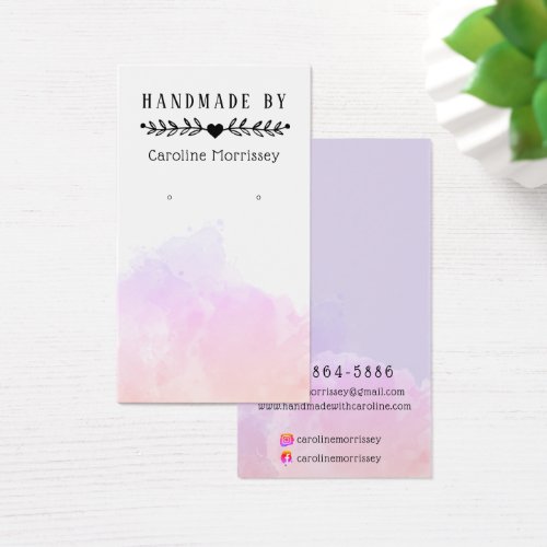 Watercolor Splash Earring Display Card