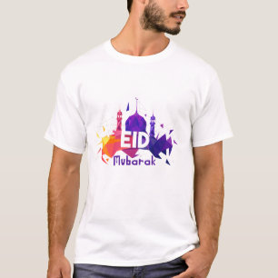Watercolor Splash Eid Mubarak Men's T-shirts