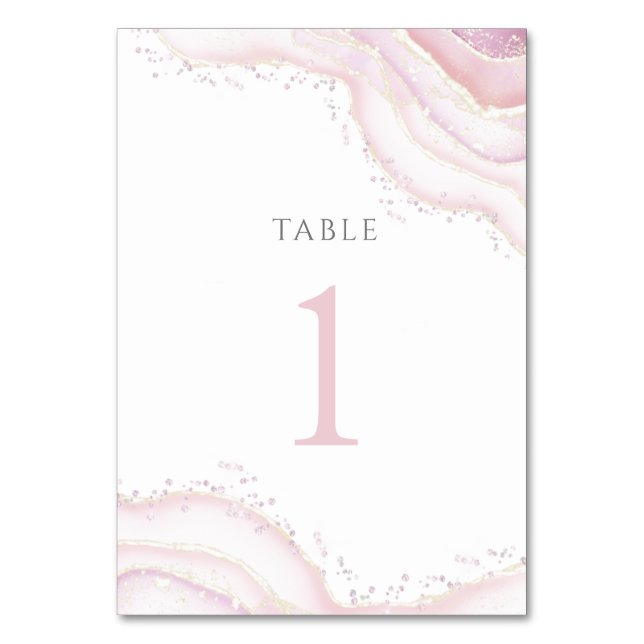 watercolor splash marble Table Number 1 (Front)