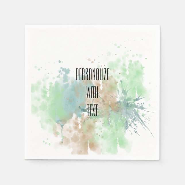 Watercolor Splash Paper Napkins (Front)