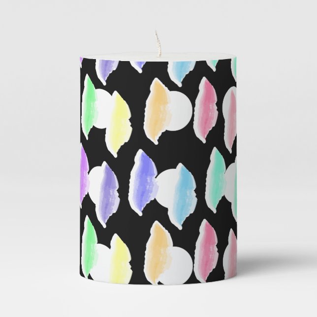 Watercolor Splash! Pillar Candle (Front)