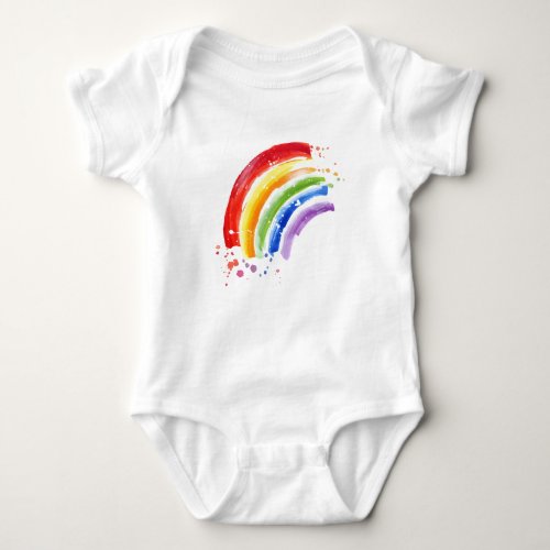 Watercolor Splash Rainbow Baby Bodysuit
