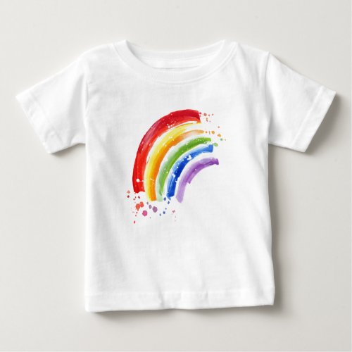 Watercolor Splash Rainbow Baby T_Shirt