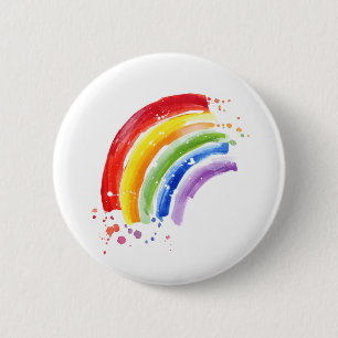 Watercolor Splash Rainbow Button