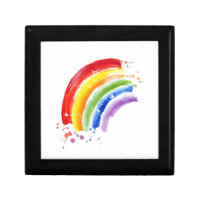 Watercolor Splash Rainbow Gift Box