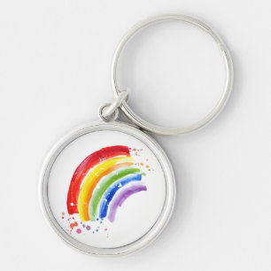 Watercolor Splash Rainbow Keychain