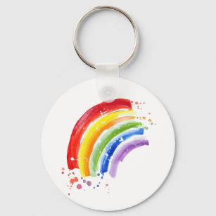 Watercolor Splash Rainbow Keychain