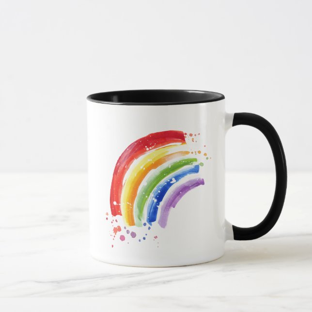 Watercolor Splash Rainbow Mug (Right)