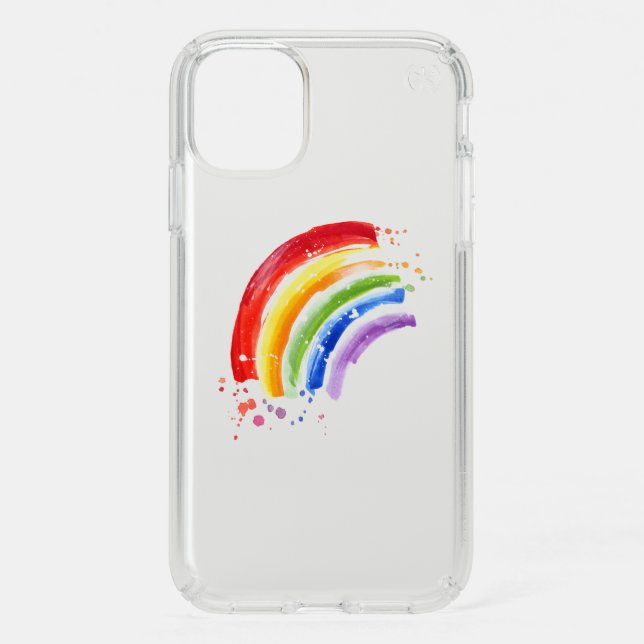 Watercolor Splash Rainbow Speck iPhone 11 Case (Front)