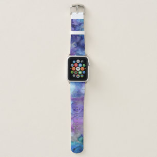 Watercolor Splash Swirls Purple Blue Green Gold Apple Watch Band