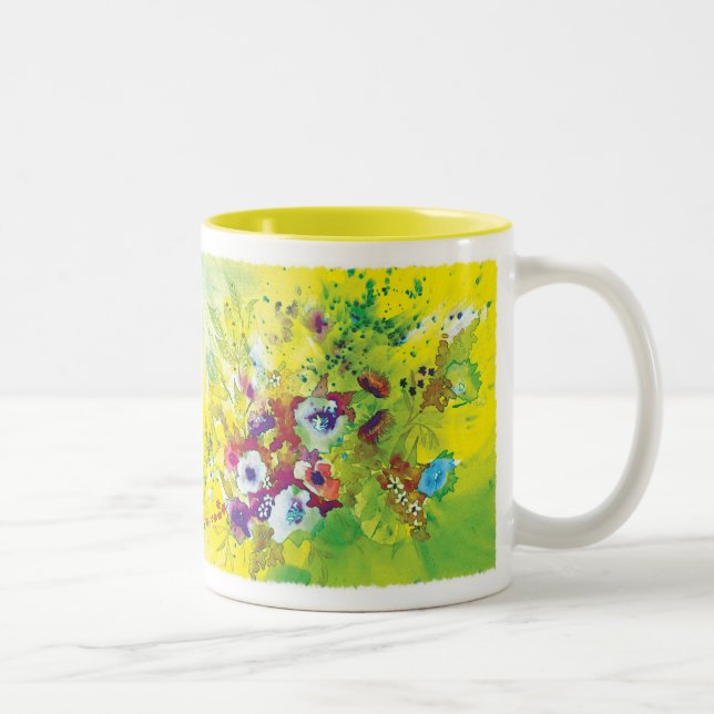 Watercolor Splash Two-Tone Coffee Mug (Right)