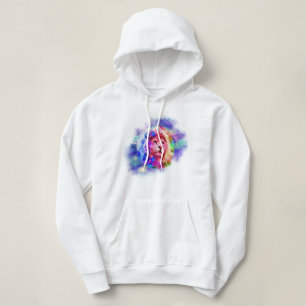 Watercolor Splash Universe Lion Hoodie