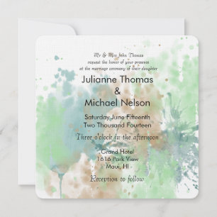 Watercolor Splash Wedding Invitation