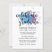 Watercolor Splashes | Celebrate the Graduate Invitation (Front)