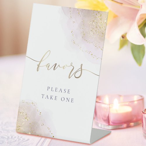 watercolor splashes favors pedestal sign