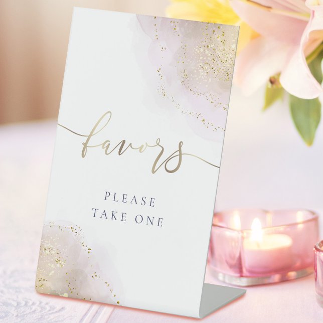 watercolor splashes favors pedestal sign (Creator Uploaded)