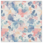 Watercolor Splashes Pink Blue  Fabric