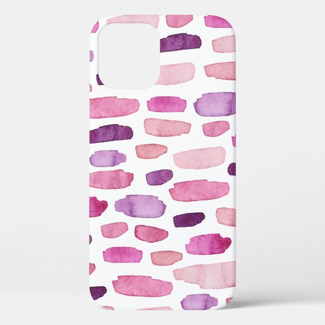 Watercolor Splashes: Pink, Purple Pattern. Case-Mate iPhone Case (Back)