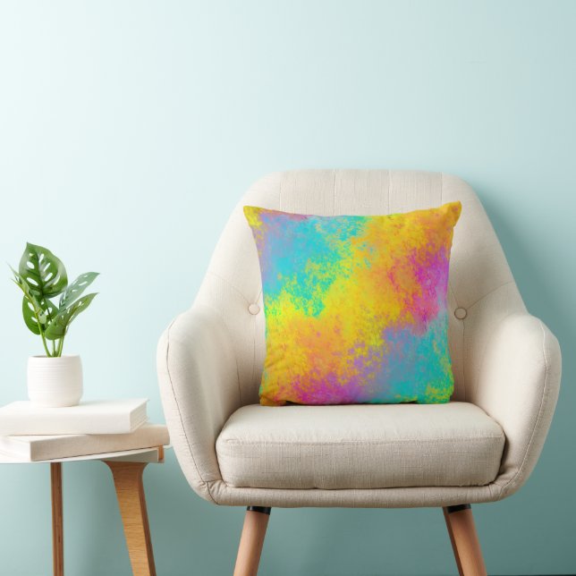 Watercolor Splashes - Seamless Pattern 11 Throw Pillow (Chair)
