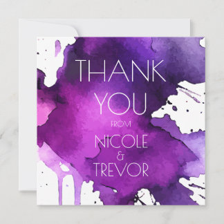 Watercolor Splat Wedding Thank You Card