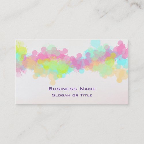Watercolor Splatter Colorful Abstract Design Business Card