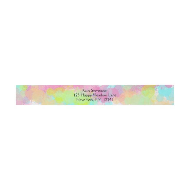Watercolor Splatter Colorful Abstract Design Invitation Belly Band (Flat)