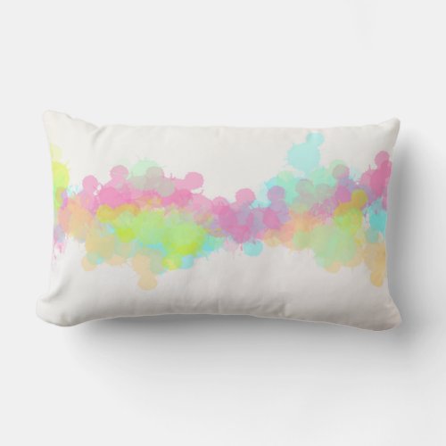 Watercolor Splatter Colorful Abstract Design Lumbar Pillow