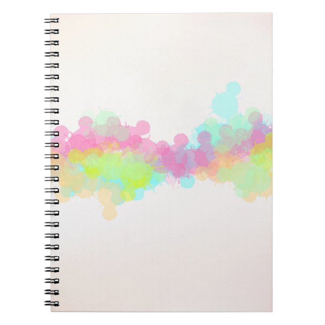 Watercolor Splatter Colorful Abstract Design Notebook (Front)