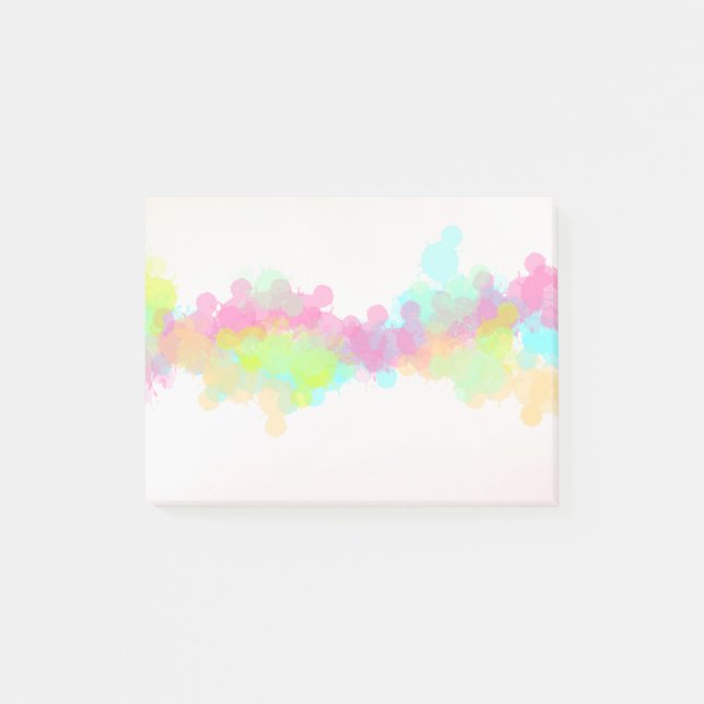 Watercolor Splatter Colorful Abstract Design Post-it Notes (Front)