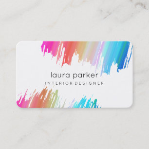 Watercolor Splatter Elegant Abstract Modern Chic Business Card