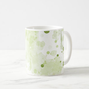 Watercolor Splatters Green and Sage Coffee Mug