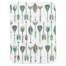 watercolor splatters grey tribal arrows pattern