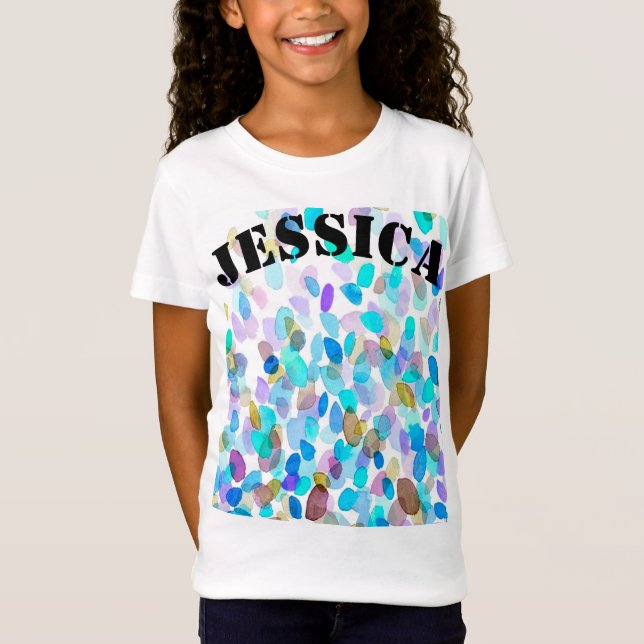 Watercolor Splotches Name or Saying T-Shirt (Front)