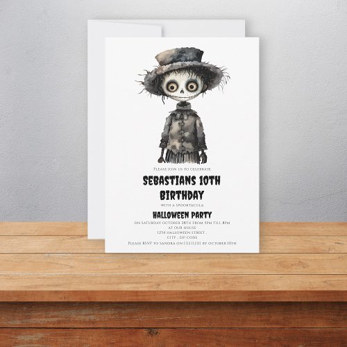 watercolor spooky spooktacular birthday  invitation
