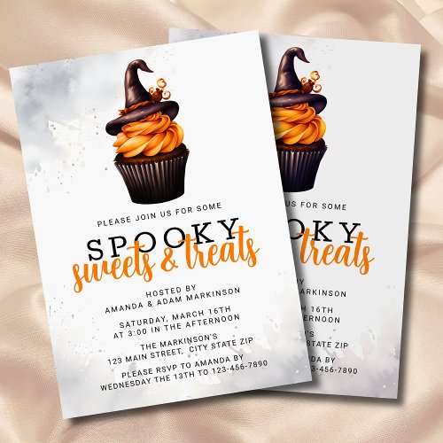 Watercolor Spooky Sweets  Treats Halloween Party Invitation