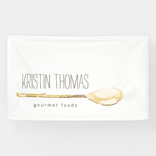 Watercolor Spoon Catering Chef Banner