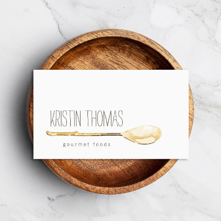 Watercolor Spoon Catering, Chef Business Card