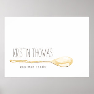 Watercolor Spoon Catering, Chef Poster
