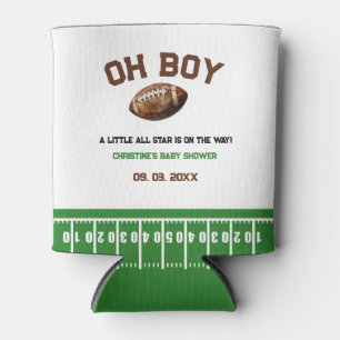 Watercolor Sport Football Baby Shower Can Cooler