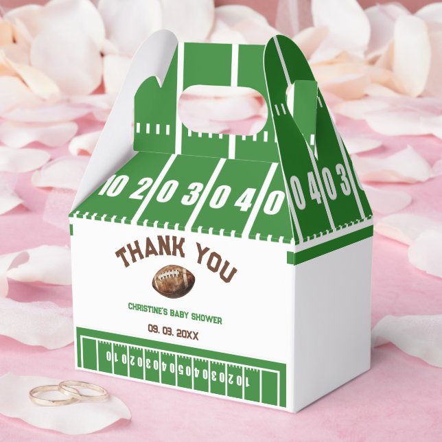 Watercolor Sport Football Baby Shower  Favor Boxes (Wedding)