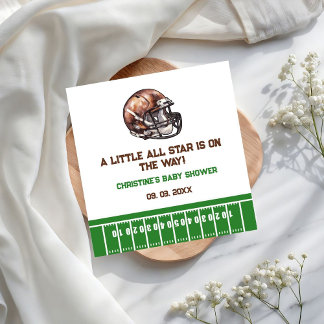 Watercolor Sport Football Baby Shower  Napkins