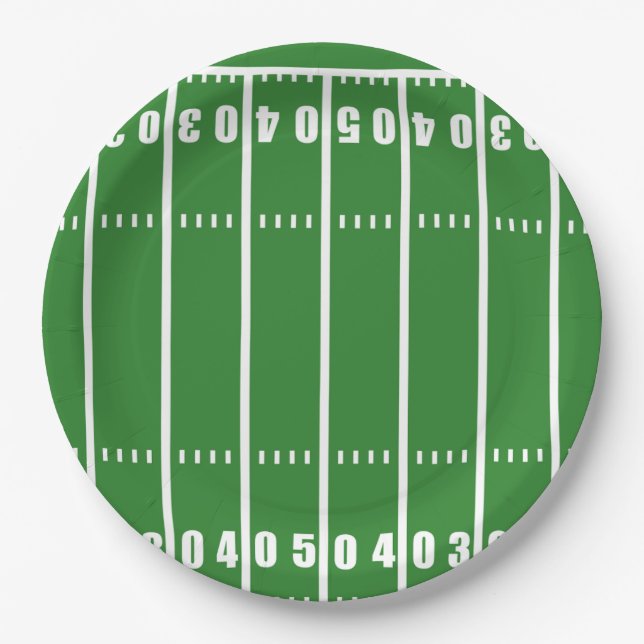 Watercolor Sport Football Baby Shower  Paper Plates (Front)