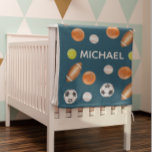 Watercolor Sports Ball Name Monogram All Star Fleece Blanket<br><div class="desc">This design was created through digital art. It may be personalized by clicking the customize button and changing the color, adding a name, initials or your favorite words. Contact me at colorflowcreations@gmail.com if you with to have this design on another product. Purchase my original abstract acrylic painting for sale at...</div>