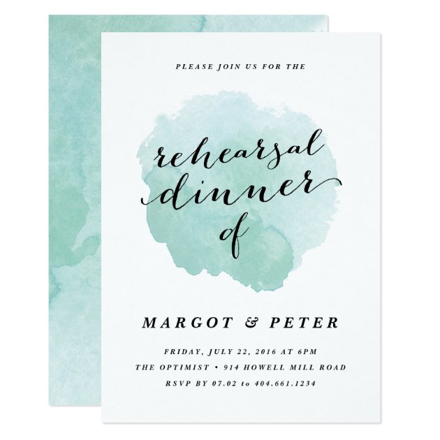 Watercolor Spotlight | Rehearsal Dinner Invitation