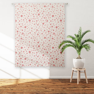 Watercolor Spots and Dots Red Cream Sheer Curtains