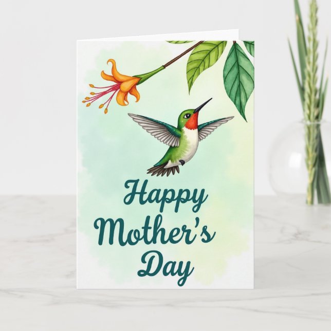 Watercolor Spring Bird Card (Front)