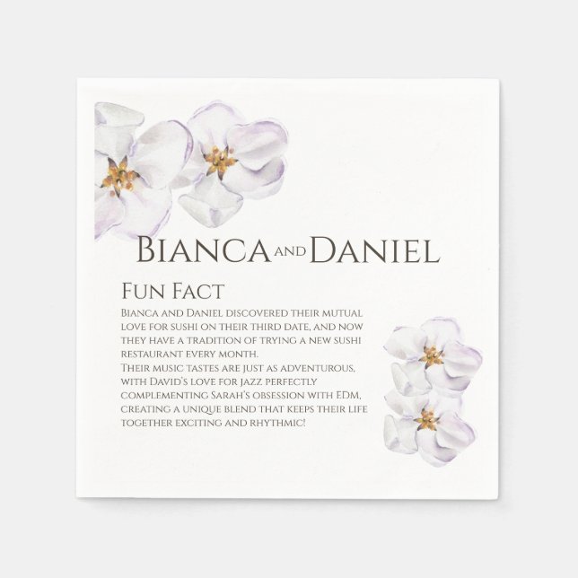 watercolor spring blossom Napkins Fun facts (Front)