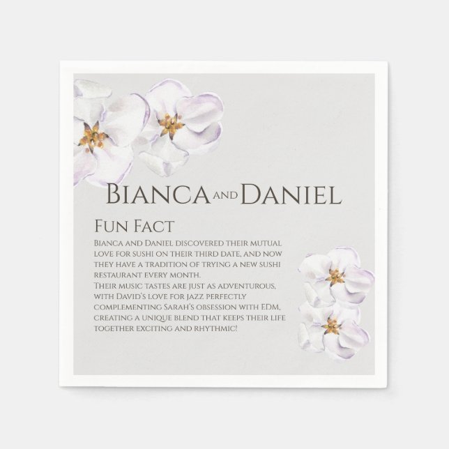watercolor spring blossom Napkins Fun facts (Front)
