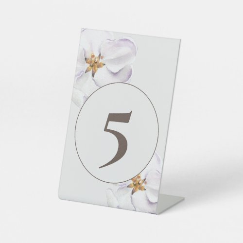 Watercolor Spring blossom table number Pedestal Sign