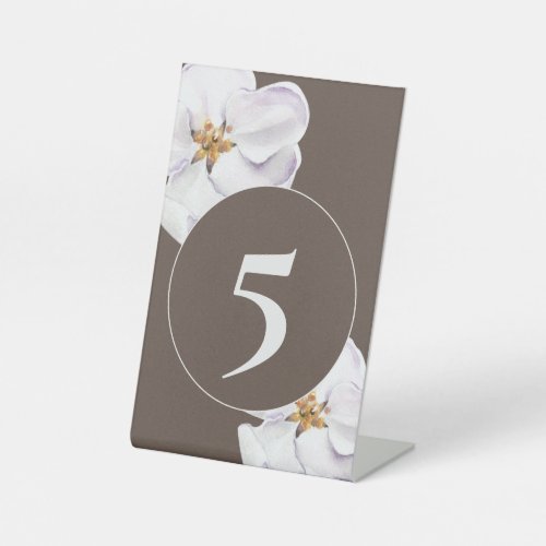 Watercolor Spring blossom table number Pedestal Sign